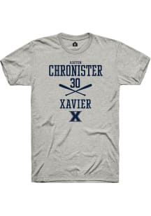 Ashton Chronister  Xavier Musketeers Ash Rally NIL Sport Icon Short Sleeve T Shirt