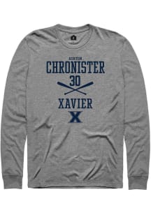 Ashton Chronister  Xavier Musketeers Grey Rally NIL Sport Icon Long Sleeve T Shirt