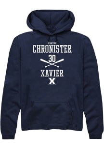 Ashton Chronister  Rally Xavier Musketeers Mens Navy Blue NIL Sport Icon Long Sleeve Hoodie
