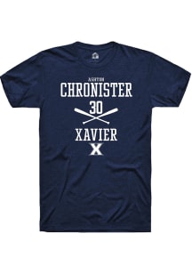 Ashton Chronister  Xavier Musketeers Navy Blue Rally NIL Sport Icon Short Sleeve T Shirt