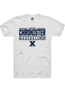 Ashton Chronister  Xavier Musketeers White Rally NIL Stacked Box Short Sleeve T Shirt