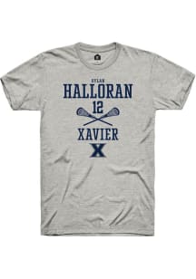 Dylan Halloran  Xavier Musketeers Ash Rally NIL Sport Icon Short Sleeve T Shirt