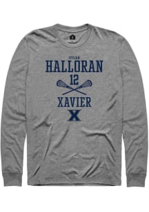 Dylan Halloran  Xavier Musketeers Grey Rally NIL Sport Icon Long Sleeve T Shirt