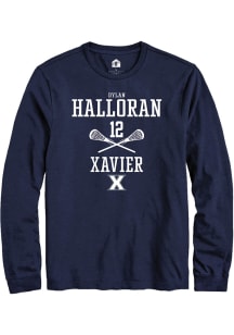 Dylan Halloran  Xavier Musketeers Navy Blue Rally NIL Sport Icon Long Sleeve T Shirt