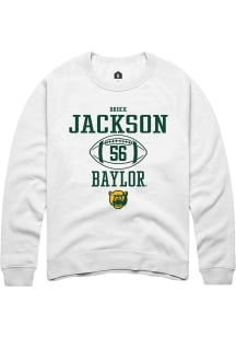 Brock Jackson  Rally Baylor Bears Mens White NIL Sport Icon Long Sleeve Crew Sweatshirt