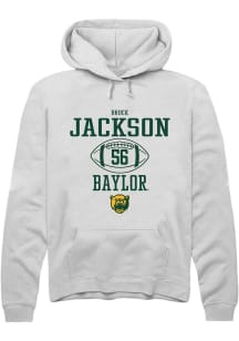 Brock Jackson  Rally Baylor Bears Mens White NIL Sport Icon Long Sleeve Hoodie