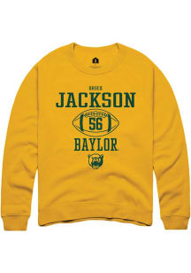 Brock Jackson  Rally Baylor Bears Mens Gold NIL Sport Icon Long Sleeve Crew Sweatshirt