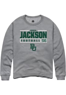 Brock Jackson  Rally Baylor Bears Mens Graphite NIL Stacked Box Long Sleeve Crew Sweatshirt