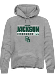 Brock Jackson  Rally Baylor Bears Mens Graphite NIL Stacked Box Long Sleeve Hoodie