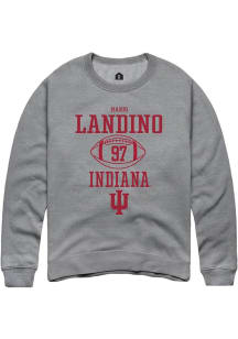 Mario Landino  Rally Indiana Hoosiers Mens Graphite NIL Sport Icon Long Sleeve Crew Sweatshirt