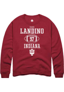 Mario Landino  Rally Indiana Hoosiers Mens Red NIL Sport Icon Long Sleeve Crew Sweatshirt