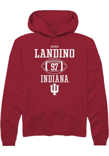 Mario Landino  Rally Indiana Hoosiers Mens Red NIL Sport Icon Long Sleeve Hoodie