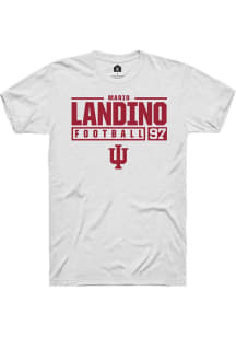 Mario Landino White Indiana Hoosiers NIL Stacked Box Short Sleeve T Shirt