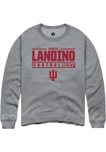 Mario Landino  Rally Indiana Hoosiers Mens Graphite NIL Stacked Box Long Sleeve Crew Sweatshirt