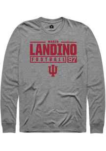 Mario Landino Rally Mens Graphite Indiana Hoosiers NIL Stacked Box Tee