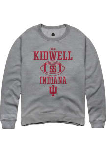 Nick Kidwell Rally Mens Graphite Indiana Hoosiers NIL Sport Icon Crew Sweatshirt