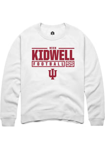 Nick Kidwell Rally Mens White Indiana Hoosiers NIL Stacked Box Crew Sweatshirt