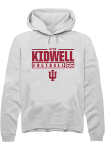 Nick Kidwell Rally Mens White Indiana Hoosiers NIL Stacked Box Hooded Sweatshirt