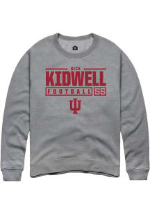 Nick Kidwell Rally Mens Graphite Indiana Hoosiers NIL Stacked Box Crew Sweatshirt