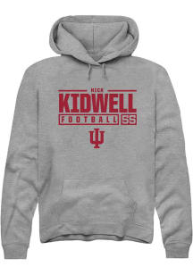 Nick Kidwell Rally Mens Graphite Indiana Hoosiers NIL Stacked Box Hooded Sweatshirt