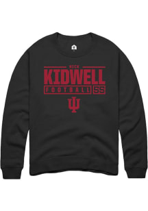 Nick Kidwell Rally Mens Black Indiana Hoosiers NIL Stacked Box Crew Sweatshirt