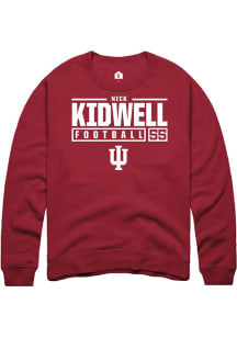 Nick Kidwell Rally Mens Red Indiana Hoosiers NIL Stacked Box Crew Sweatshirt