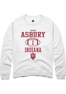 Shawn Asbury II Rally Mens White Indiana Hoosiers NIL Sport Icon Crew Sweatshirt