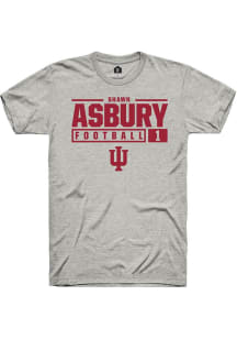 Shawn Asbury II Ash Indiana Hoosiers NIL Stacked Box Short Sleeve T Shirt