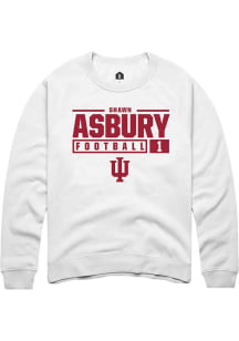 Shawn Asbury II Rally Mens White Indiana Hoosiers NIL Stacked Box Crew Sweatshirt