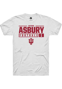 Shawn Asbury II White Indiana Hoosiers NIL Stacked Box Short Sleeve T Shirt