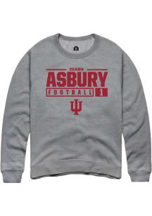 Shawn Asbury II Rally Mens Graphite Indiana Hoosiers NIL Stacked Box Crew Sweatshirt