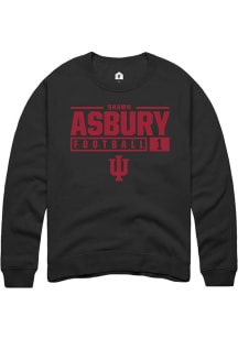 Shawn Asbury II Rally Mens Black Indiana Hoosiers NIL Stacked Box Crew Sweatshirt