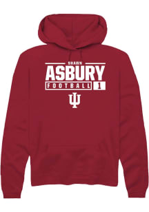 Shawn Asbury II Rally Mens Red Indiana Hoosiers NIL Stacked Box Hooded Sweatshirt