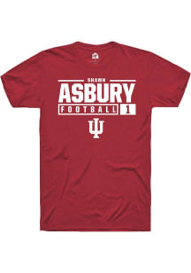 Shawn Asbury II Red Indiana Hoosiers NIL Stacked Box Short Sleeve T Shirt