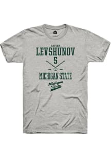 Artyom Levshunov  Michigan State Spartans Ash Rally NIL Sport Icon Short Sleeve T Shirt