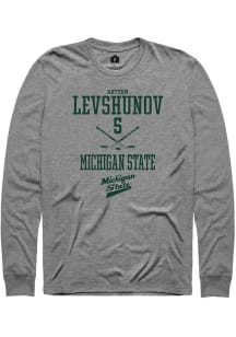 Artyom Levshunov  Michigan State Spartans Graphite Rally NIL Sport Icon Long Sleeve T Shirt