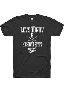 Artyom Levshunov  Michigan State Spartans Black Rally NIL Sport Icon Short Sleeve T Shirt