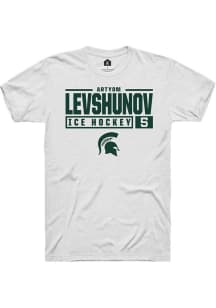 Artyom Levshunov  Michigan State Spartans White Rally NIL Stacked Box Short Sleeve T Shirt