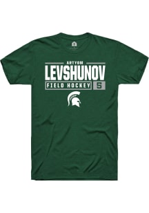 Artyom Levshunov  Michigan State Spartans Green Rally NIL Stacked Box Short Sleeve T Shirt