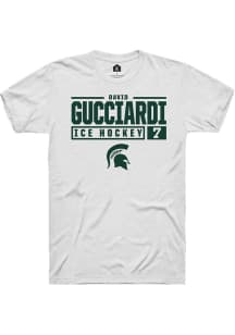 David Gucciardi  Michigan State Spartans White Rally NIL Stacked Box Short Sleeve T Shirt