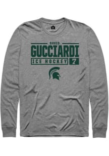 David Gucciardi  Michigan State Spartans Graphite Rally NIL Stacked Box Long Sleeve T Shirt