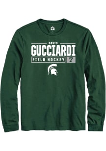 David Gucciardi  Michigan State Spartans Green Rally NIL Stacked Box Long Sleeve T Shirt