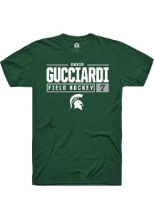 David Gucciardi  Michigan State Spartans Green Rally NIL Stacked Box Short Sleeve T Shirt