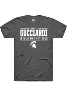 David Gucciardi  Michigan State Spartans Dark Grey Rally NIL Stacked Box Short Sleeve T Shirt