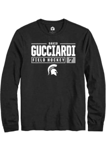 David Gucciardi  Michigan State Spartans Black Rally NIL Stacked Box Long Sleeve T Shirt