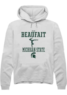 Elle Beaufait  Rally Michigan State Spartans Mens White NIL Sport Icon Long Sleeve Hoodie