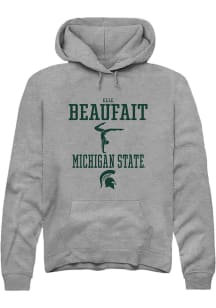 Elle Beaufait  Rally Michigan State Spartans Mens Grey NIL Sport Icon Long Sleeve Hoodie