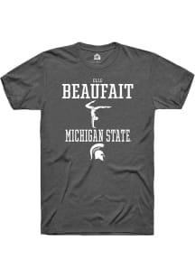 Elle Beaufait  Michigan State Spartans Dark Grey Rally NIL Sport Icon Short Sleeve T Shirt