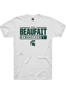Elle Beaufait  Michigan State Spartans White Rally NIL Stacked Box Short Sleeve T Shirt