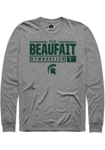 Elle Beaufait  Michigan State Spartans Grey Rally NIL Stacked Box Long Sleeve T Shirt